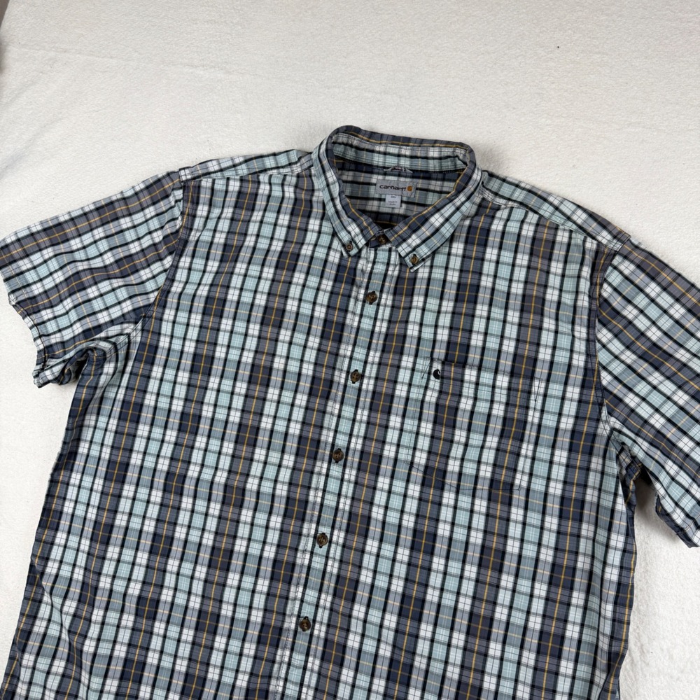 Carhartt‎ Mens 3XL Relaxed Fit Plaid Short Sleeve Button Down Shirt 101155 470